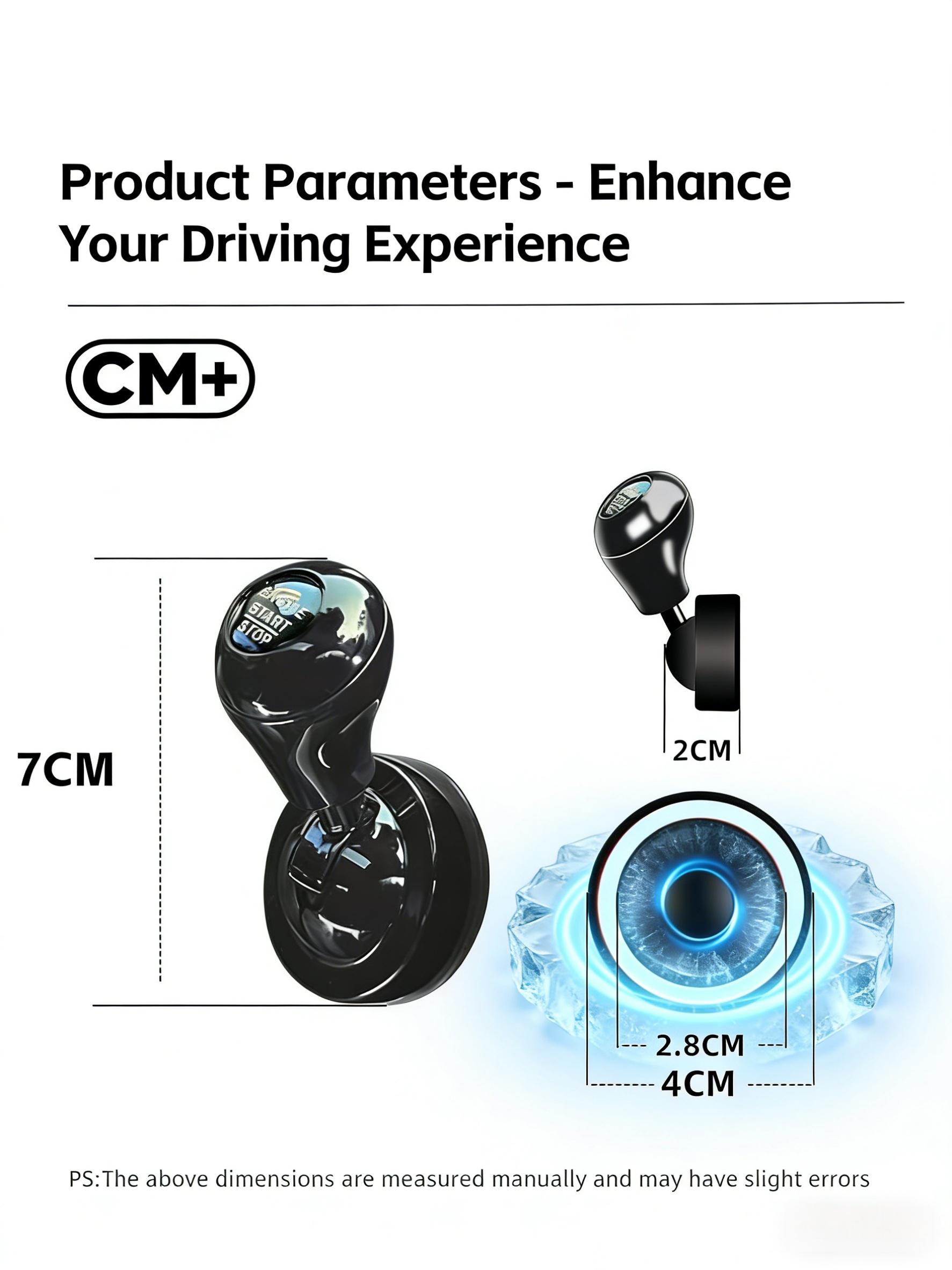 Universal Metal Push Button Car One Touch Start Button Cover Interchangeable Ignition Knob