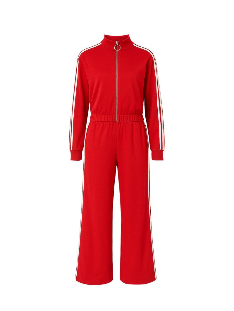 Women's Casual Long Sleeve Zip Up Jacket & Pants Set for Spring & Fall, Women's Clothes for Daily Wear, Streetwear Tracksuit Set