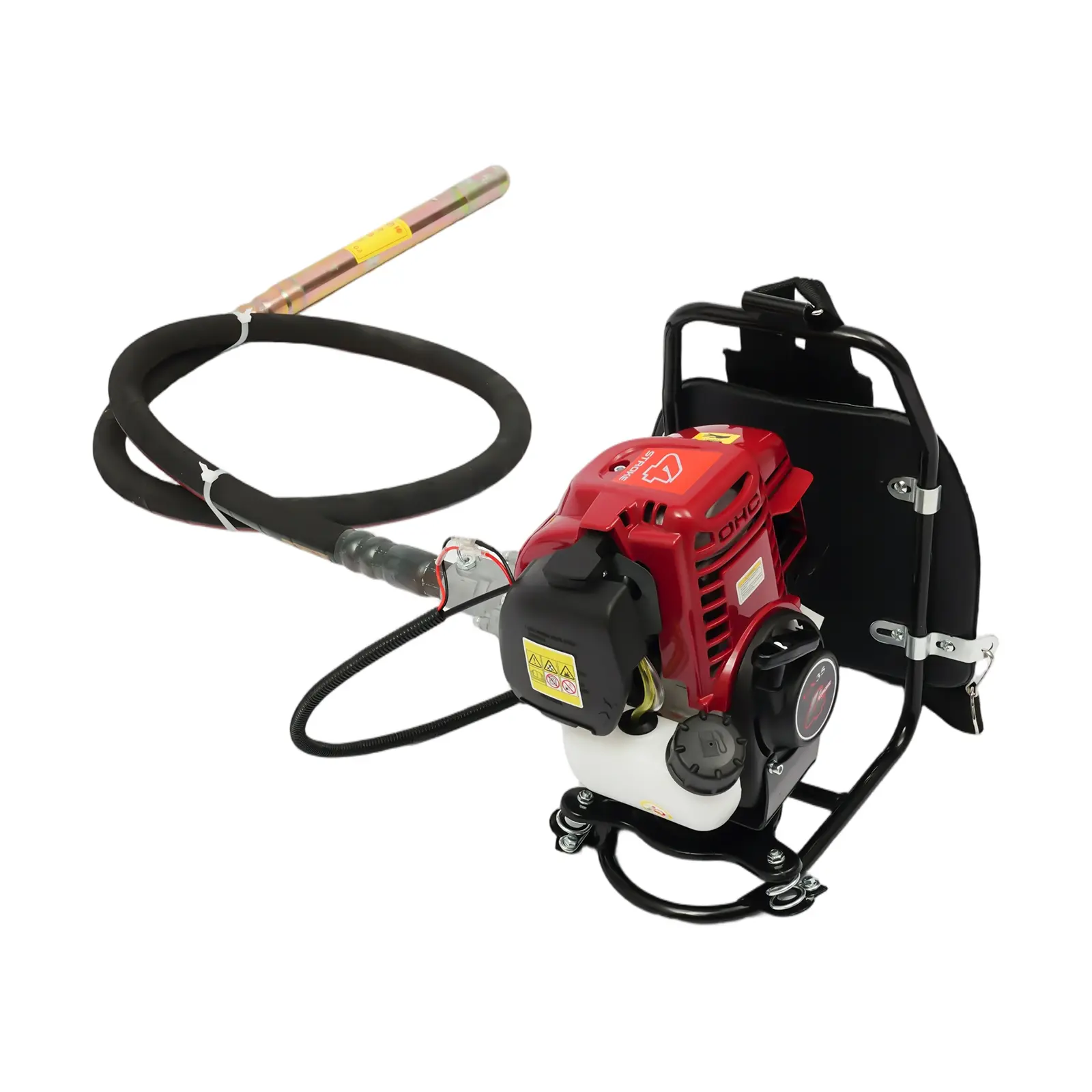 1.4HP GX35 4-Stroke Backpack Concrete Vibrator 38.7CC 98.4in Shaft 1.5in Head For Road Bridge Tunnel Foundation Construction