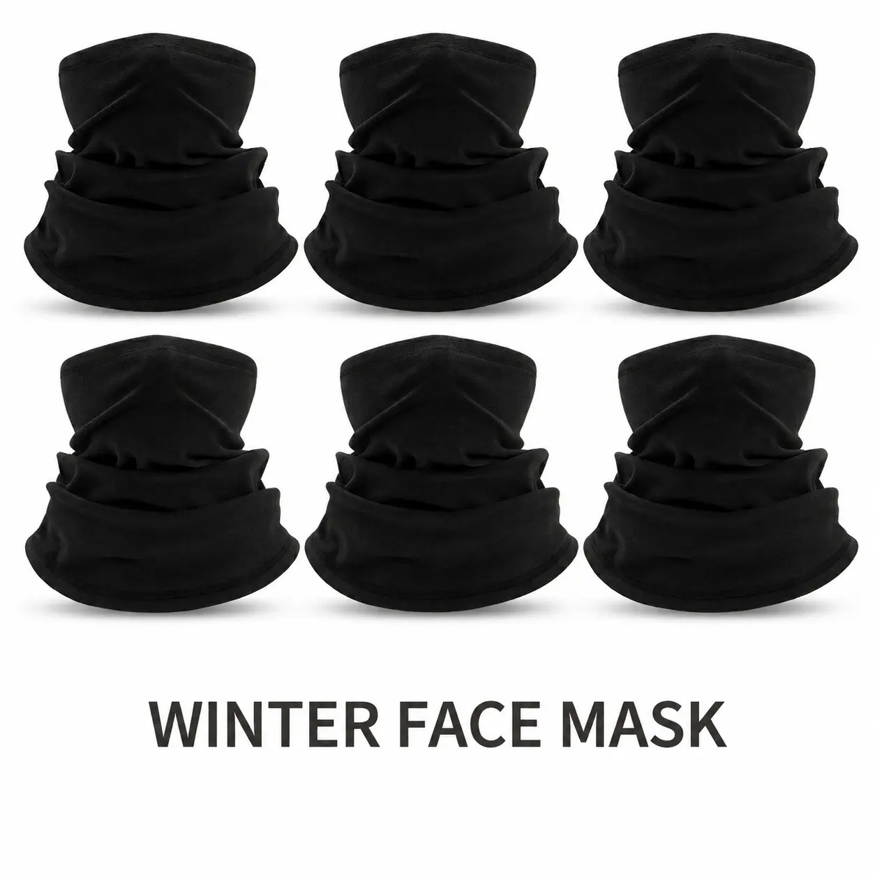 6-Pack Neck Gaiter Face Cover Scarf, Neck Warmer Breathable Sun & Wind-proof for Skiing Fishing Hiking Cycling