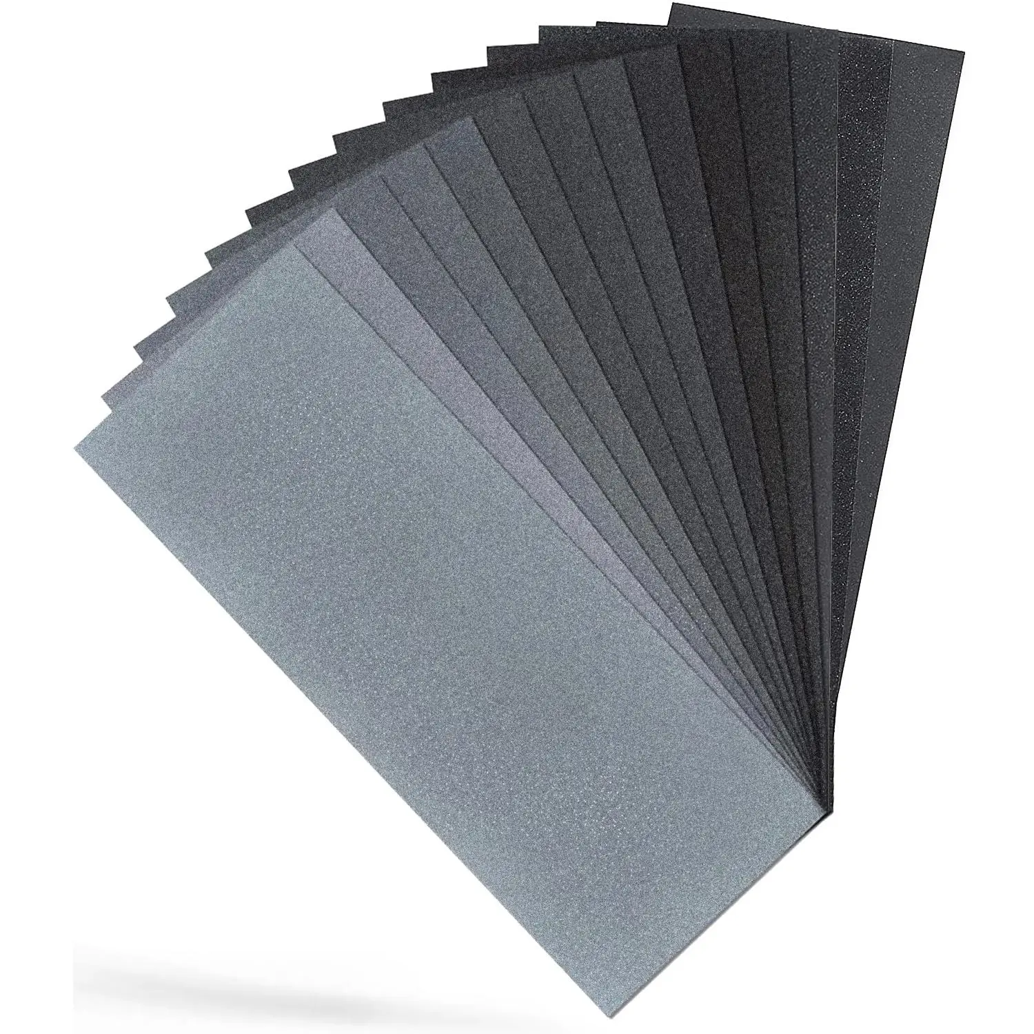 Silicon Carbide Wet/Dry Grit Sandpaper Sanding Paper Variety Pack (14-Count) - 400/600/800/1000/1200/1500/2000 Grit, 9x3.6in Abrasive Sheets for Metal Crafts, Baseboards, Odd Jobs, Polishing, Removing Scuffs & Abrasions