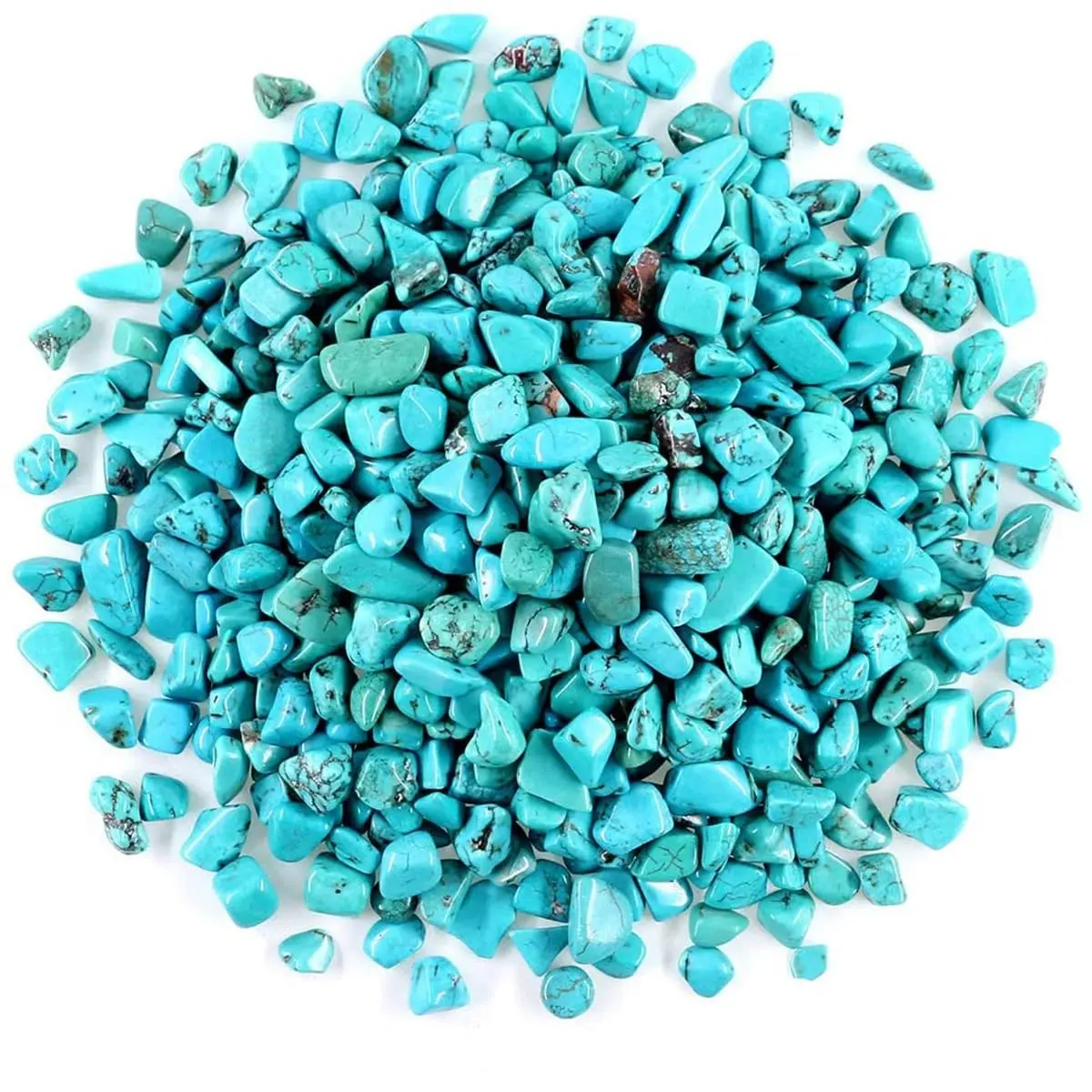 1 Lb (460 g) Decorative Quartz Pebbles Irregular Shaped Turquoise Stones Small Tumbled Chip Gravel Crushed Gemstone Pieces Natural Green Crystal for Handicrafts/Home Decoration