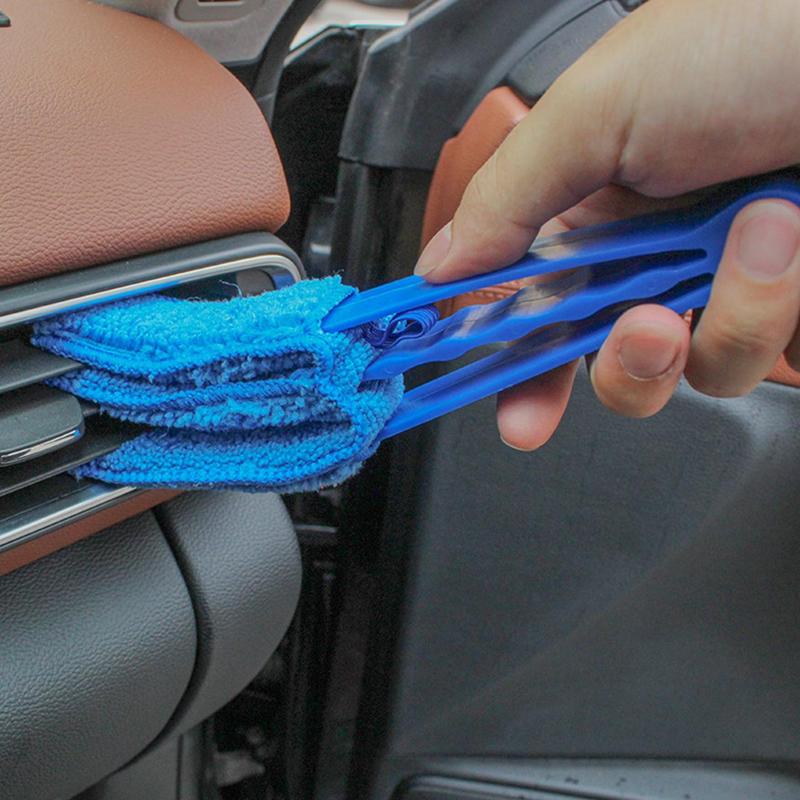 1 Piece Solid Color Non-slip Durable Cleaning Cloth, Microfiber Cleaning Rags, Removable Air Conditioner Outlet Gap Dust Brush, Household Cleaning Supplies