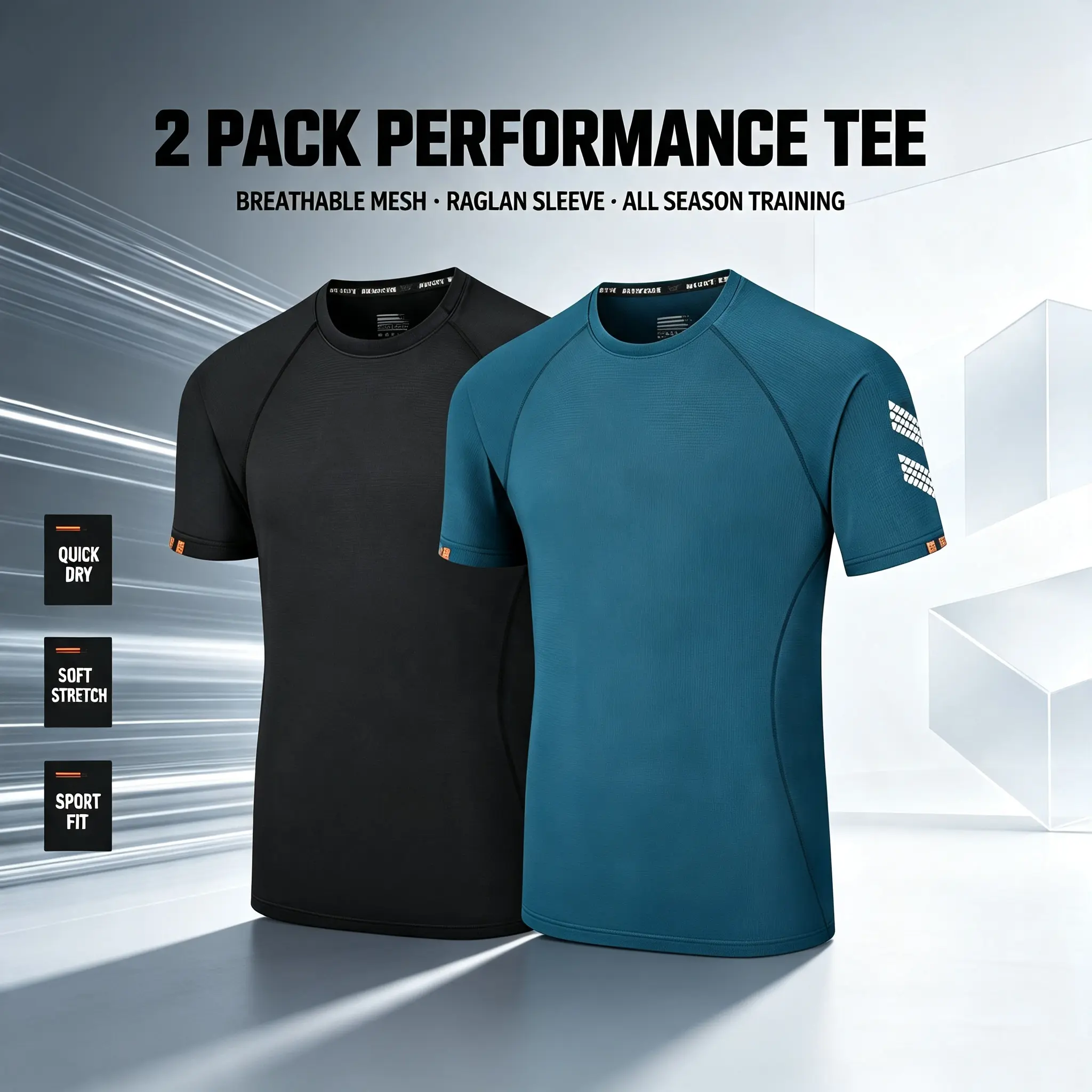 Men Quick Dry Athletic T-Shirts Breathable Mesh Workout Short Sleeve Tees Running Gym Sports Tops