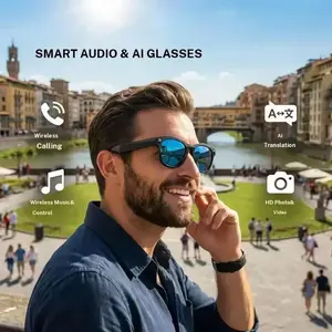 Smart Ai Glasses with Camera,with2MP Camera Glasses, 1080P Video Recording, Real Time Translation, Voice Assistant, Wireless for Travel/met/vlog, Multifunctional Smart Glasses, Smart Eyewear, Wearable Smart Glasses