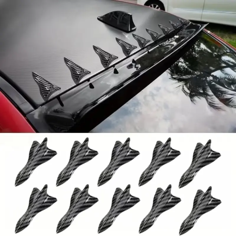 Car Shark Fin Vortex Generator Set, Universal Car Shark Fin Spoiler Stickers, Automotive Decals, Roof Bumper Dual Use, External Modification Kit, Vehicle Exterior Decoration, Car Accessories