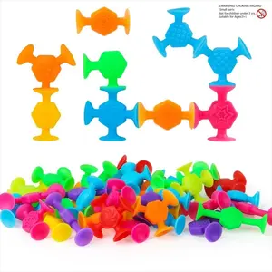 40pcs Silicone Suction Cup Toys - Colorful Sensory Grippie Stress Relief Fidget Set, Creative Imagination Building Toys for Kids Adults