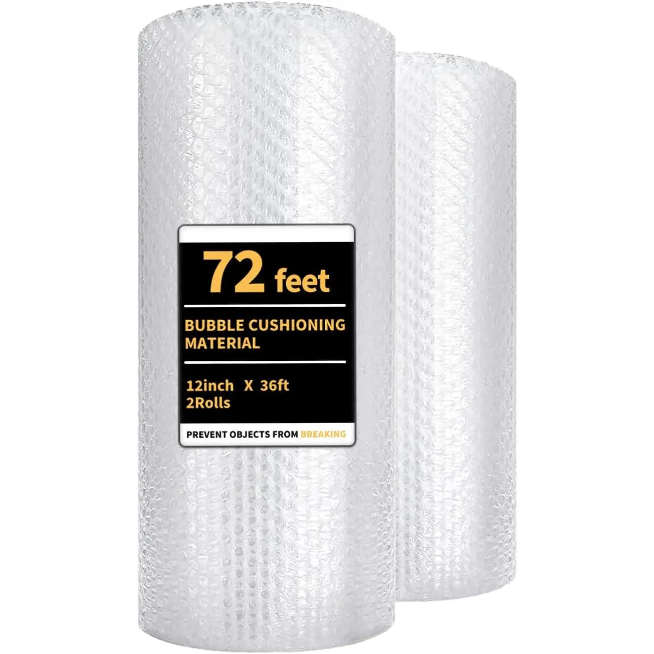 Bubble Cushioning Wrap 2 Pack 12 Inch x 72 ft Bubble Wrap for Packing，Moving Boxes and Shipping for Your Business，Perforated Every 12 in.Suitable for Filling Packaging Boxes.