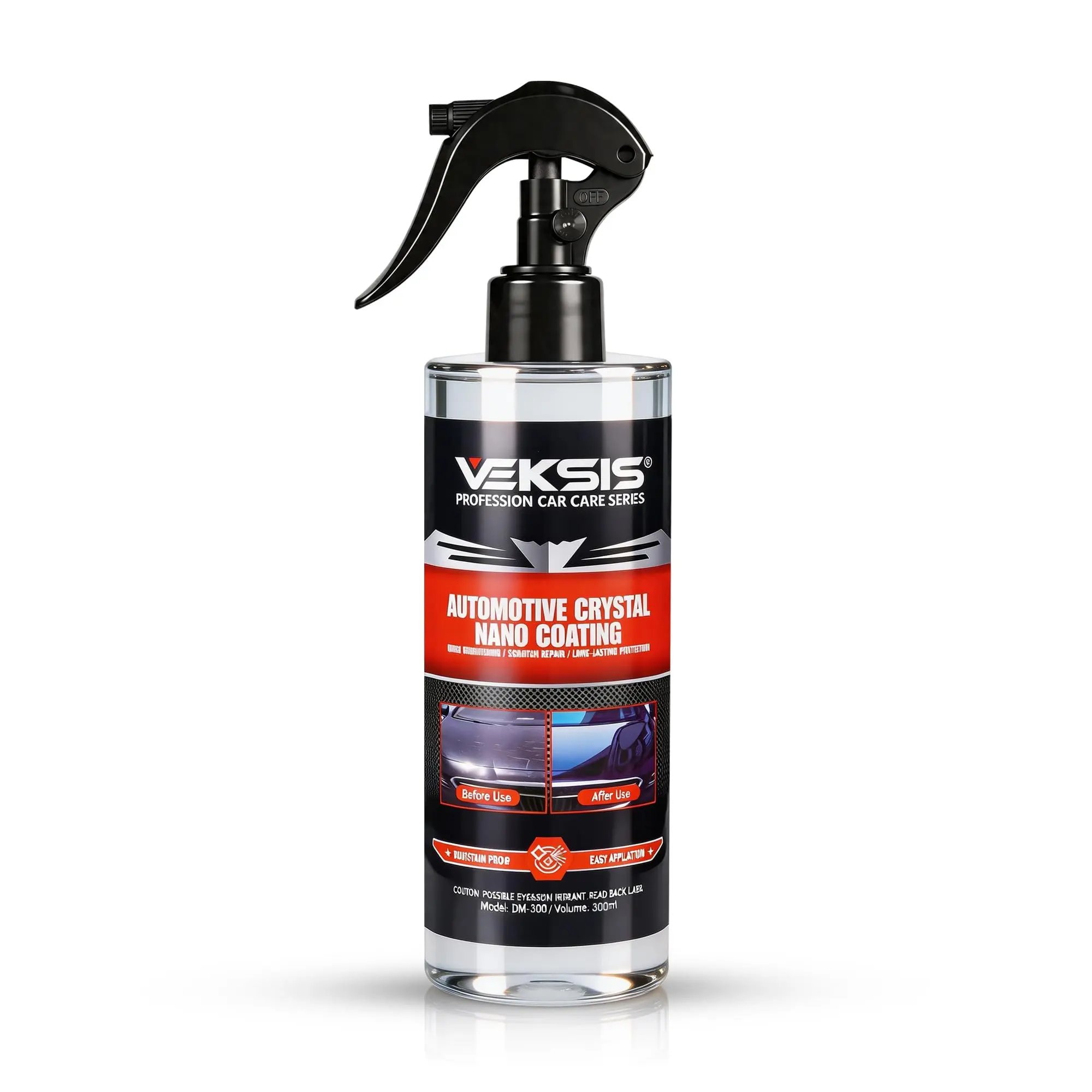 Veksis Automotive 9H Nano Ceramic Coating (300ml) - 9h Nano Ceramic Technology, Extreme Hydrophobic Effect, UV Protection, High Gloss, Scratch Resistant Sealant, Fade Resistant, Safe for All Paint Types & Finishes