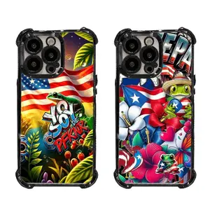 USA Flag Coqui Frog Yo Soy De PR Shockproof Protective Slim Reinforced Corner Phone Case For iPhone 17/16/15/14/13/12 Pro Max Plus #YJYGSJDGQ2