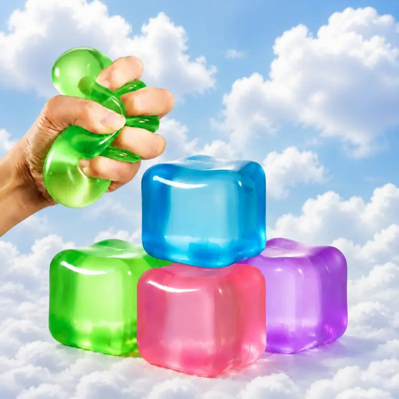 4 Pack Slow Rising Squishy Stress Cubes - Soft Butter Fidget Toys for Kids & Adults, Sensory Stress Relief Squeeze Toys for Anxiety Relief, Calming Desk Fidgets, Party Favors & Gifts