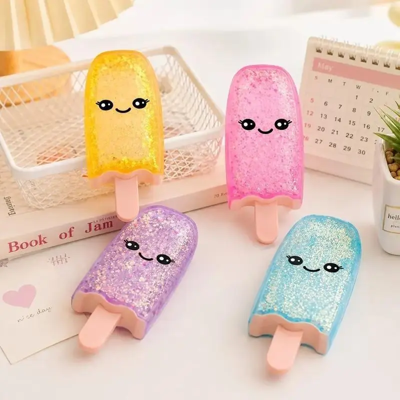 4-Piece Random Ice Pop Gummies, Stress Relief Ball, Ergonomic Ice Cream Squeeze Candy, Slow Ferment Gel Candy, Party Gift, Office School Sensory Toy