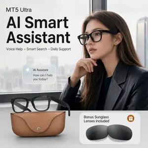 2026 Novel Mt5 Smart Glasses Upgrade, 800w Photo Recording, Translation, WiFi Transmission, Ai Recognition, Gpt, 2000mah Charger, Music Glasses
