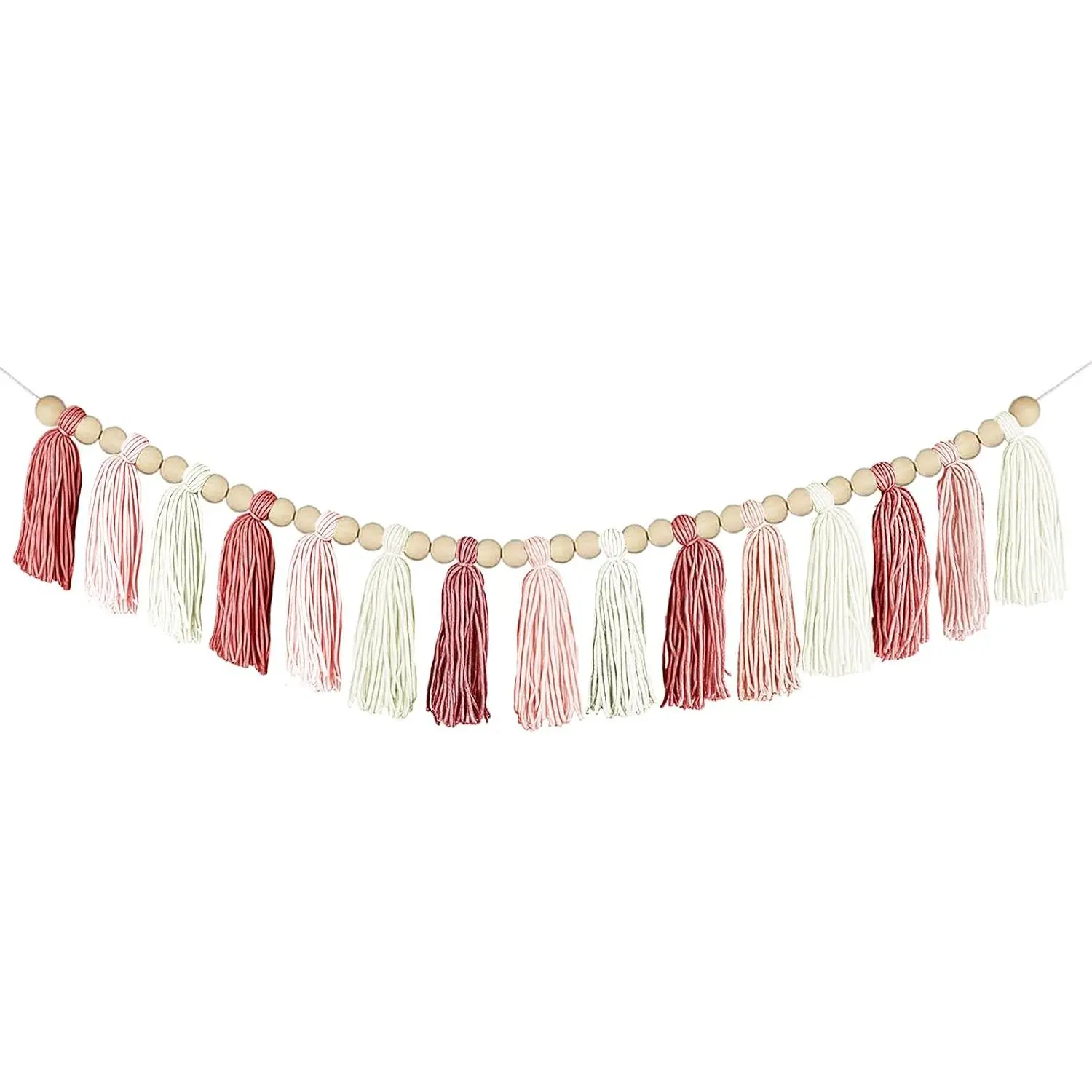 Boho Yarn Tassel Garland -  Wall  Decor for ,  Shower,  Room, Classroom, Birthday Party - Macrame Tassels Banner for Bedroom, Office,  Decoration ()