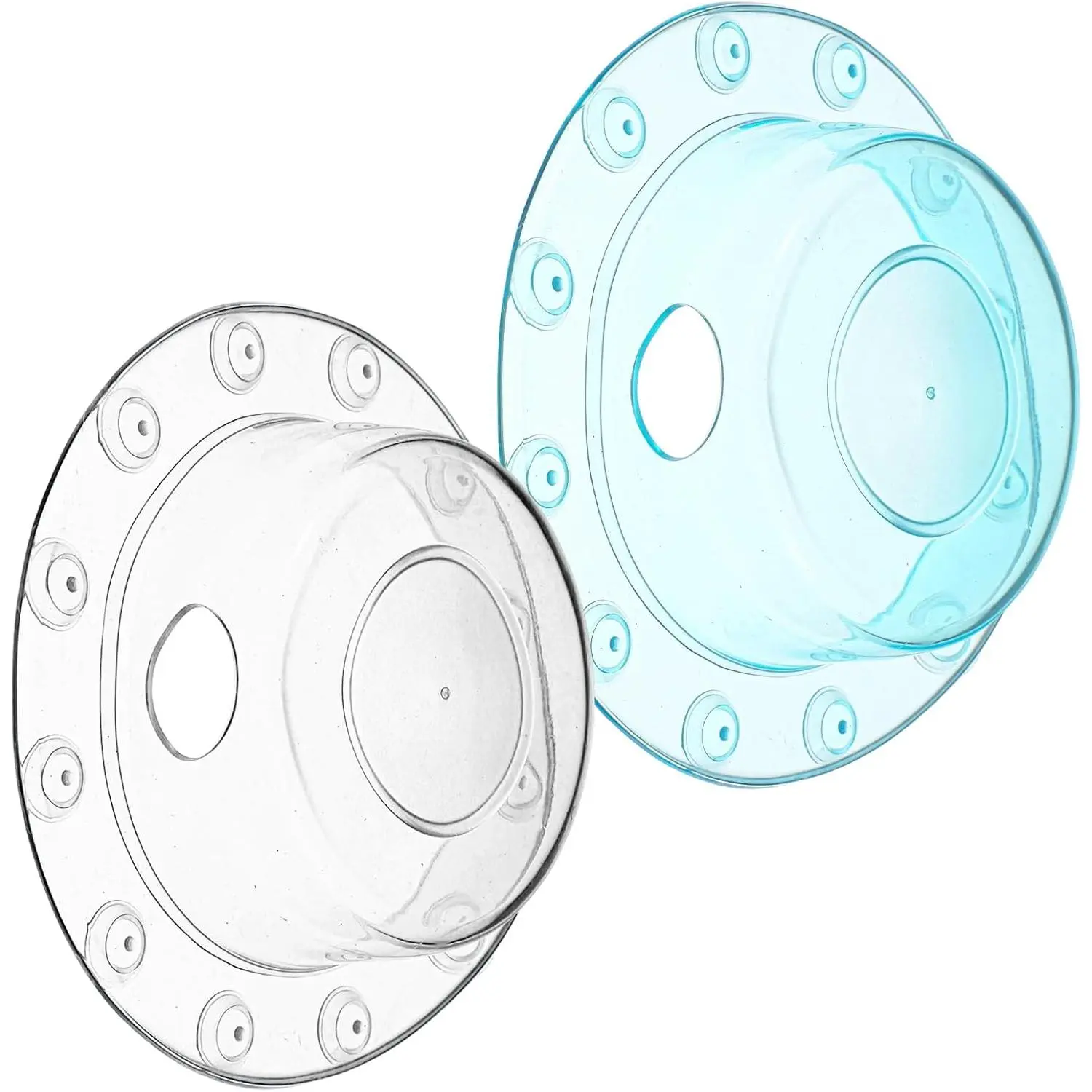 2 count Bathtub Overflow Drain Cover Bathtub Stoppers 6.1 Inch Transparent & Green PVC Tub Overflow Drain Cover Plug for Deep Water Bath,  Fit for Tub Drains Hole