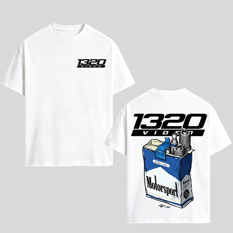 1320 Video Spark Plug T-Shirt, High-Performance Car Pattern T-Shirt, Pure Cotton Racing Suit, Street Style Gift, Father'S Day Shirt, Summer T-Shirt Design For Boys' Accessories