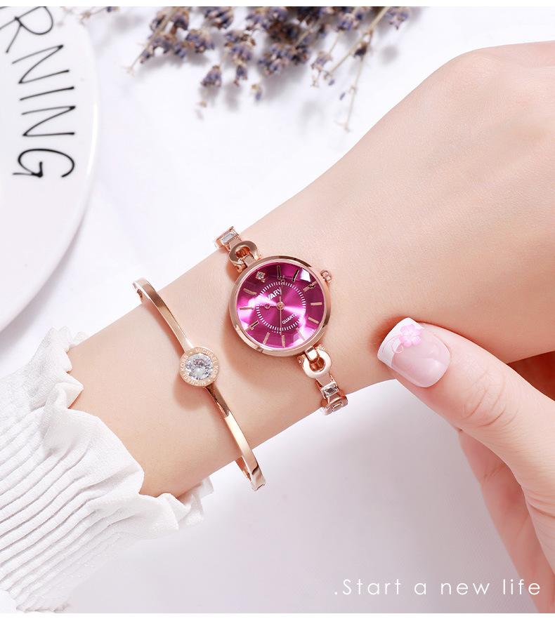 Women's Luxury Rose Gold Bangle Quartz Watch - Blue Dial with Crystal Accents, Jewelry Clasp, Water Resistant, Elegant Casual Wristwatch for Students, Perfect Gift for HerLadies'