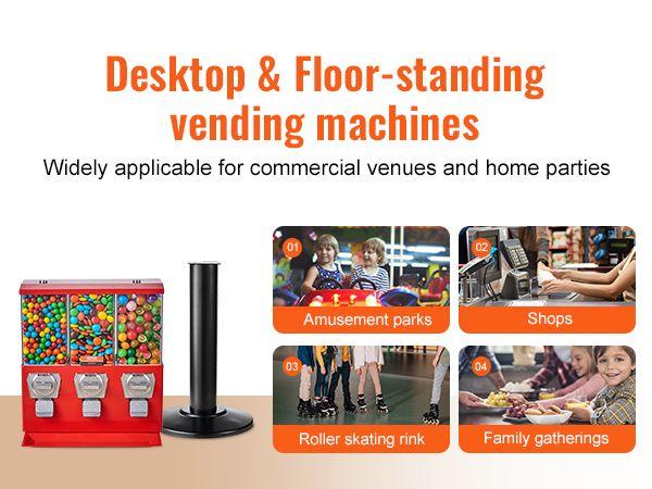 【Spring new arrivals】VEVOR Gumball Machine with Stand Vending Coin Bank Vintage Candy Dispenser Red