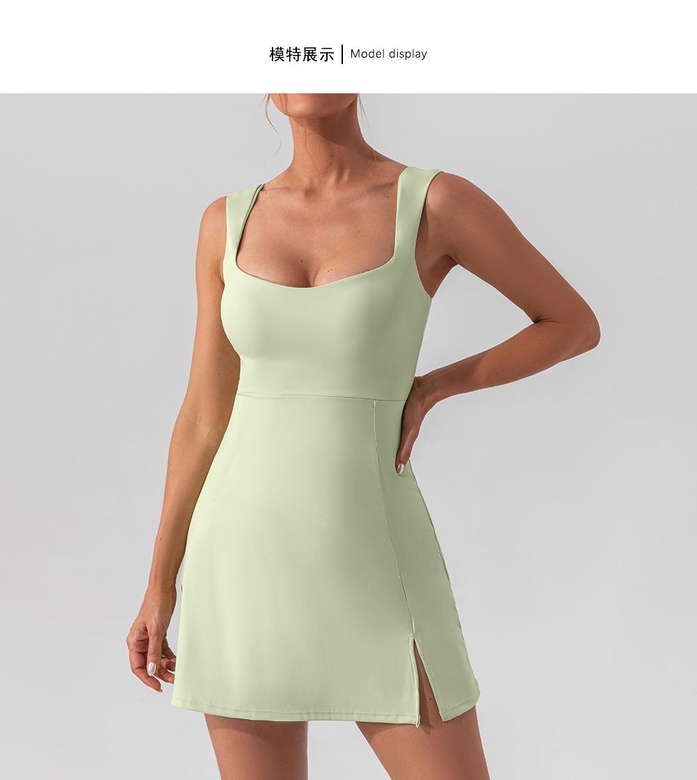 New sexy strapless sleeveless yoga tennis dress, lightweight and breathable outdoor golf sports dress for women