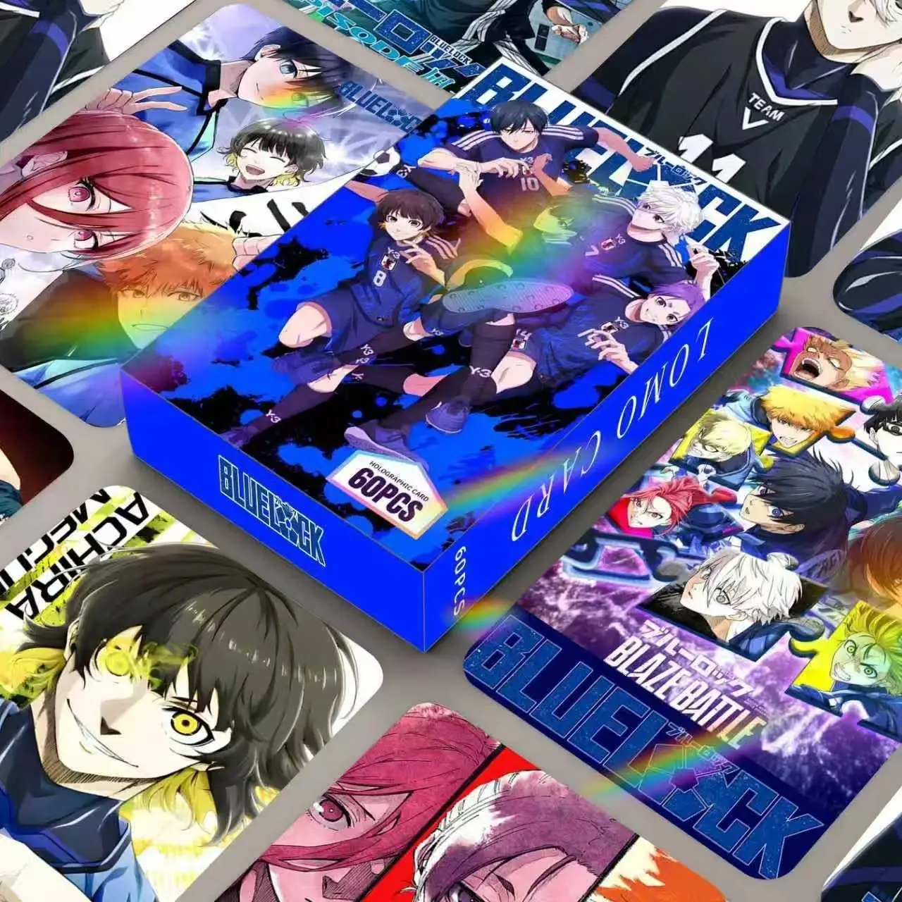 Blue Lock 60PCS Holographic Photocard Set, Anime LOMO Cards, Blue Lock Collectible Photo Cards, Shiny Trading Cards, Anime Fan Merchandise, Birthday Gift, Halloween Gift