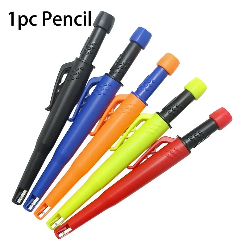 New 2.8mm Automatic Woodworking Pencil, Deep Hole Marking Tool, Non-Slip Handle, Metal Tip, Professional Drawing Pencil