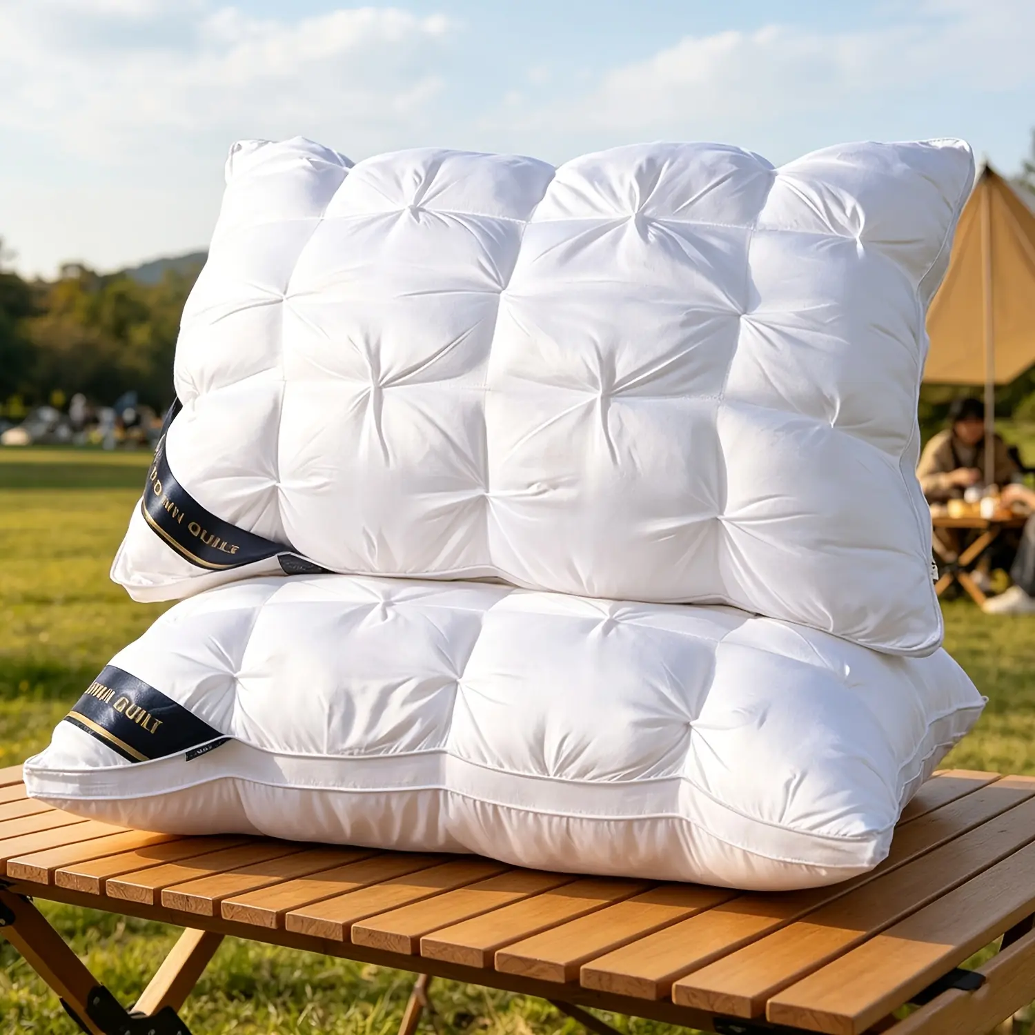 Twin Pack Camping Pillows, Multi-Color Soft Breathable Lightweight Compressible Pillow with Removable Cover, Perfect for Hiking Travel Tent Hammock