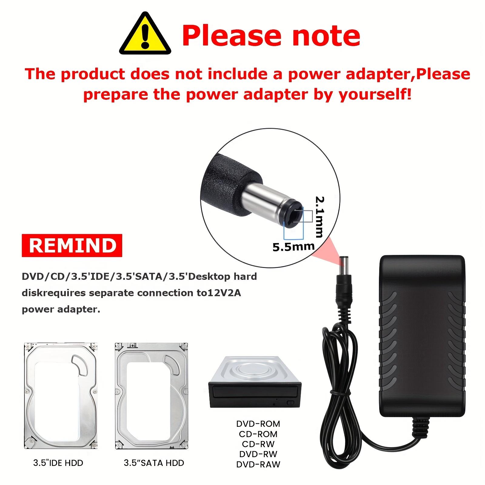 Hard Drive Reader, IDE SATA to USB 3.0 Connector, USB + Type C External Hard Drive Data Ultra Recovery Converter with USB-C and USB-A Connectors for 2.5/3.5 HDD/SSD, 5.25 DVD-ROM, CD-ROM, CD-RW, DVD-RW, DVD+RW Optical Drive - Reliable Data Recovery