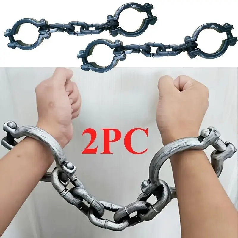 2-Piece Halloween Party Plastic Fake Chain Decorations, Reusable Costume Accessories, Perfect for Parties & Events