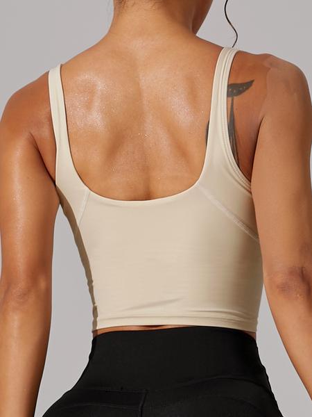 Cross-Border Wide Strap Sports Bra, Shark Skin Feel Yoga Bra, Running Workout Bras, Slim Fit Elastic Gym Top for All Seasons, Comfortable Workout Wear