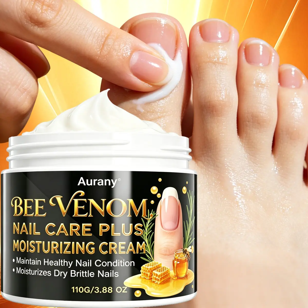 Bee Poisoning Cream, Nail Treatment, Nail Moisturizer Cream, Lightweight Texture, Gentle & Hydrating, Nourishing, Boosts Nail Shine, Maintains Healthy Nail Condition, Moisturizes Dry & Brittle Nails, Unisex, Suitable For Everyone