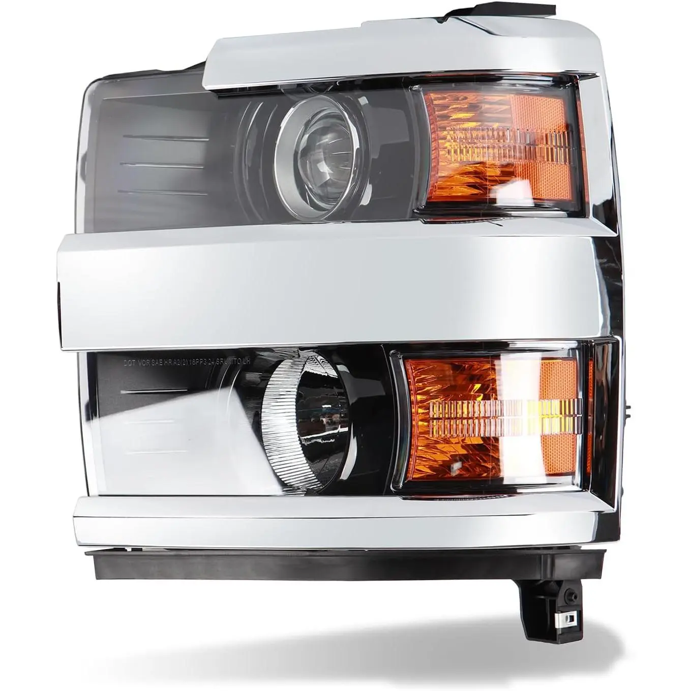 Chrome Dustproof Waterproof Halogen Headlight Assembly - Vehicle-Specific Fit for Chevy Silverado 2500HD HD 2015-2019, Front Left Driver Side Replacement (GM2502416 84388592)