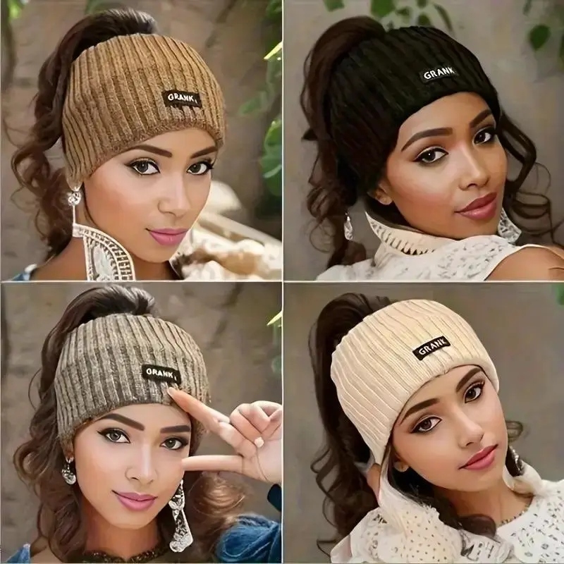 Unisex Knotted Soft Knit Headbands (4-Pack) - Athleisure Zigzag Ear Warmers, Sweat Wicking Workout Training Yoga Headband Accessory, Machine Washable