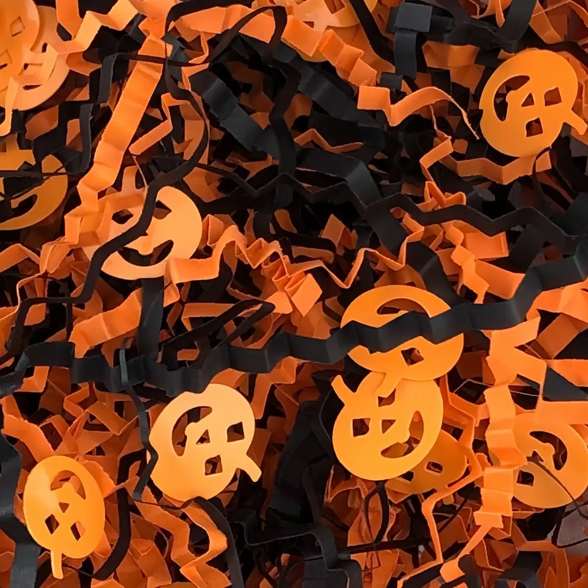 Halloween Pumpkin Pleated Edge Filler Paper, 200g Colorful Creative Gift Wrapping Paper, Recyclable Shredded Paper for Various Occasions