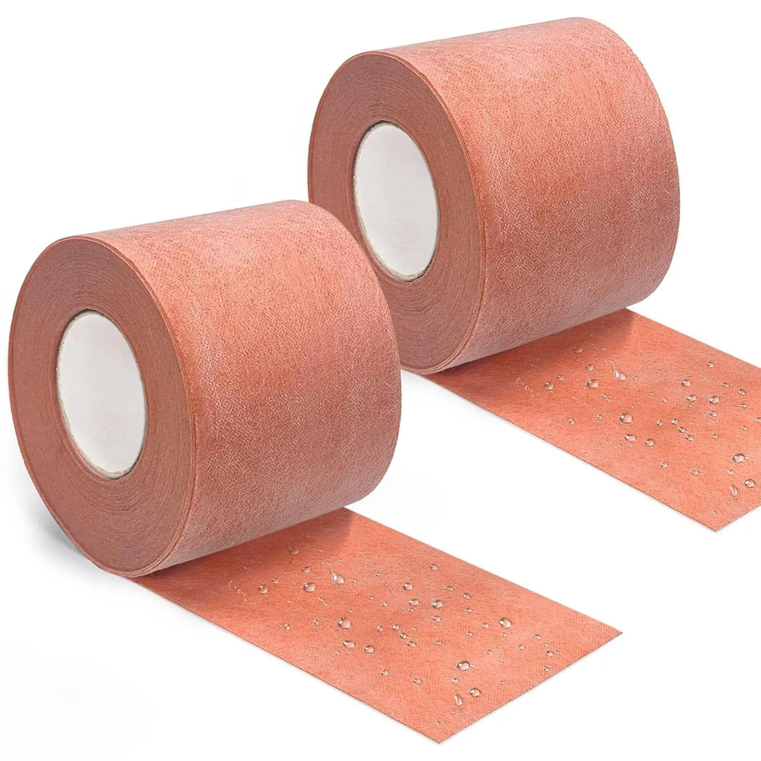 2 Roll Waterproofing Membrane, 5Inch X 98.4Ft 20Mils Thick Waterproof Membrane for Shower Polyethylene Fabric Tile Underlayment Seam Tape for Tile Wall Floors, Sauna Steam Room
