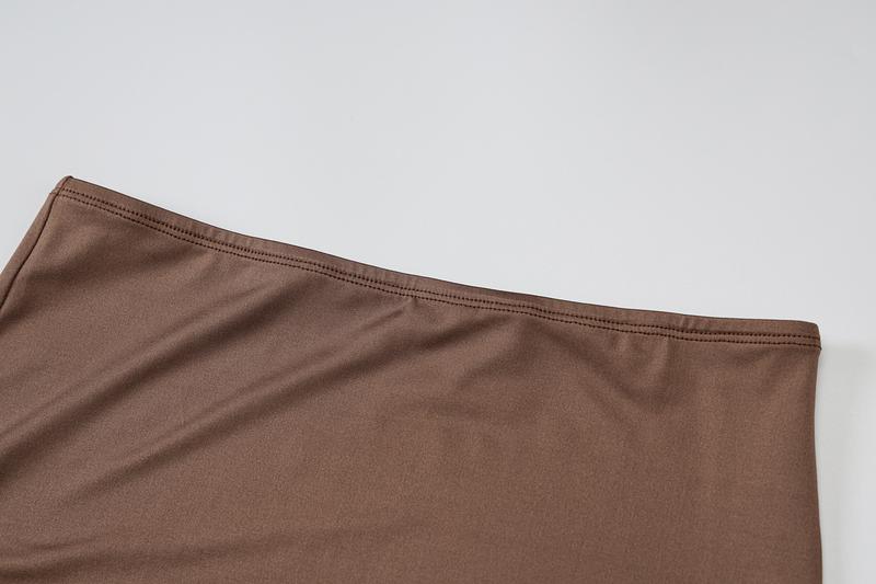 Women's 2 Counts Solid Backless Crop Tube Top & High Waist Skirt Set, Sleeveless Strapless Top & Bodycon Skirt Set for Party Club Dating, Ladies Summer Clothes