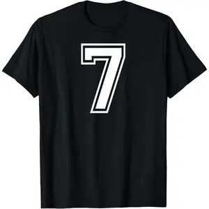 7 Number Seven Team Sports Graphic Design Matching Varsity T-Shirt