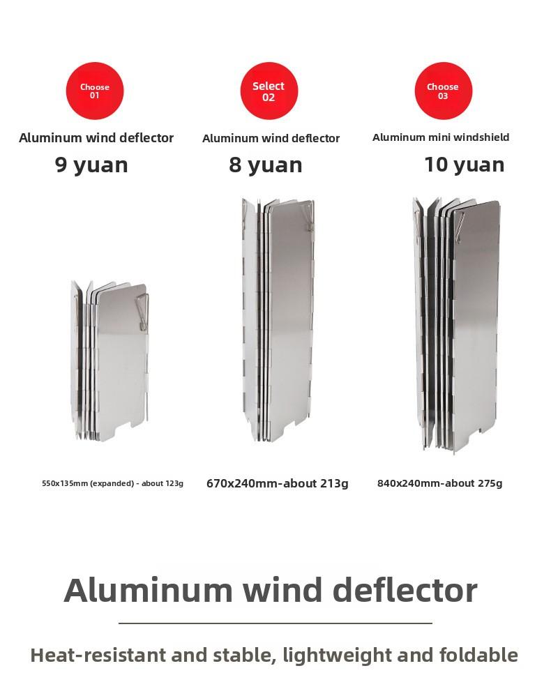 Outdoor aluminum alloy windshield burner stove windshield folding portable 9-piece mini picnic camping equipment