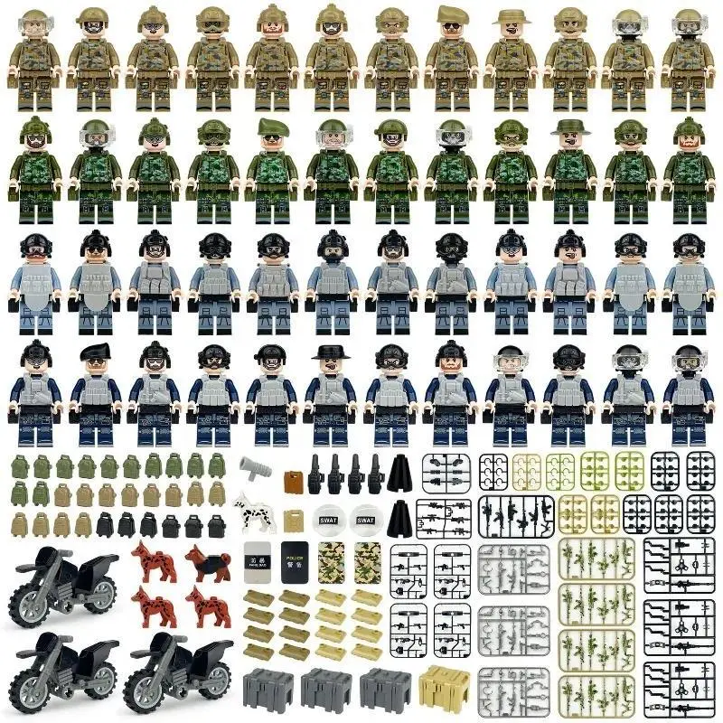2026 new hot item M8129 Professional Series Military Miniature Wolf Field Troops Small Particle Building Block Toy