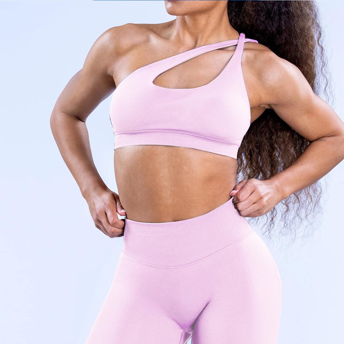 Women's 2 Piece Seamless Yoga Set Off-Shoulder High Elastic Sports Bra & Matte Nylon Leggings, Gym Activewear Women's 2 Piece Seamless Yoga Set Off-Shoulder High Elastic Sports Bra & Matte Nylon Leggings, Gym Activewear