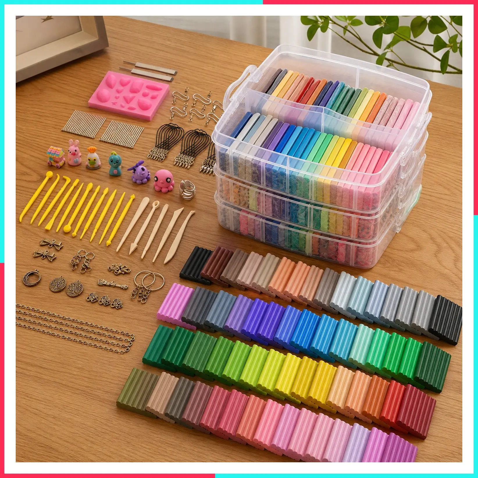 82 Colors Polymer Clay Kit, Oven Bake Clay for Kids, 19 Sculpting Tools, 16 Accessories, Non-Toxic, Non-Sticky DIY Crafts for Kids & Adults