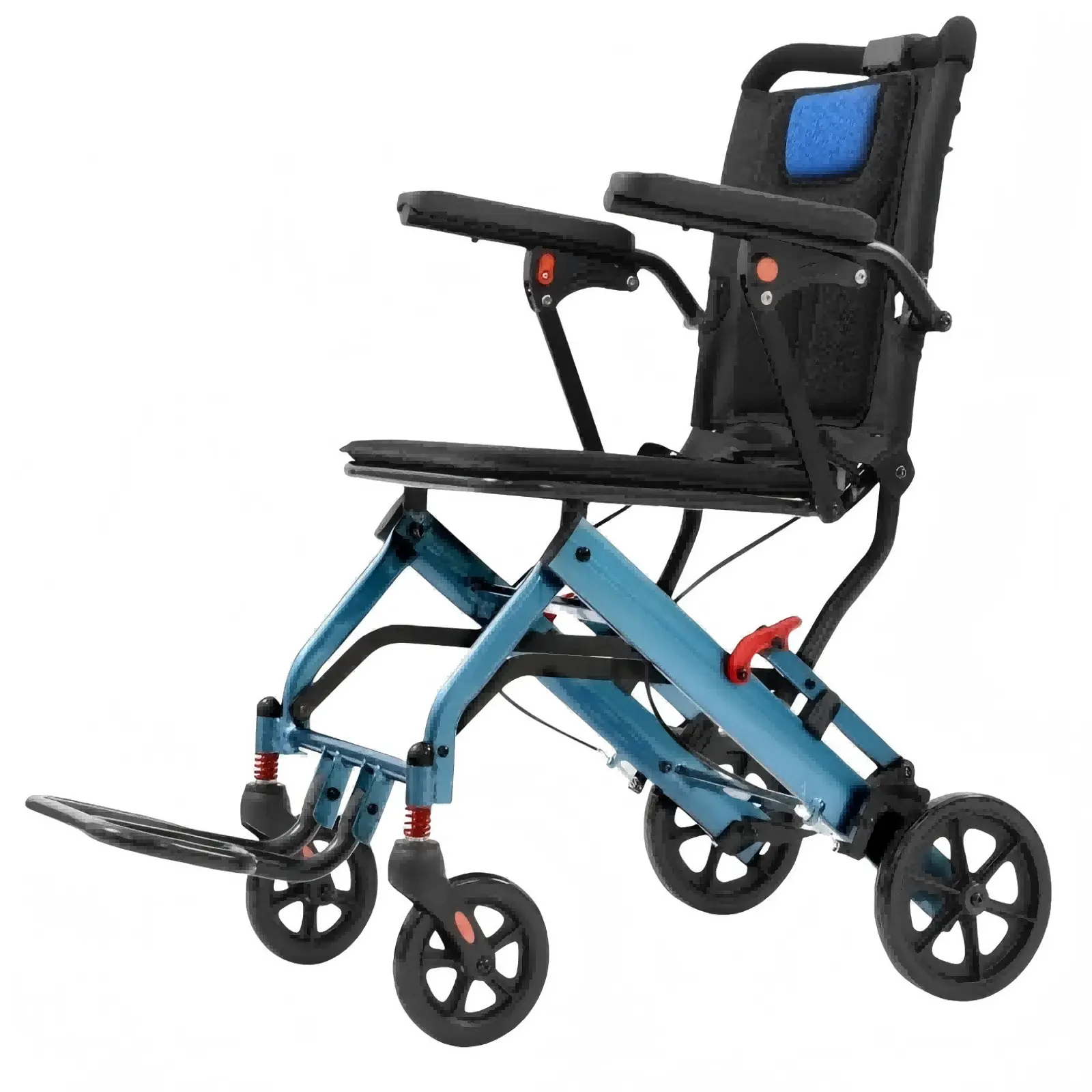 Garvee Portable Folding Wheelchair, Travel Wheelchair with handbrake, Ultra-Light Wheelchair for The Elderly and Children(16in Seat Width 8in PVC Rear Whee)