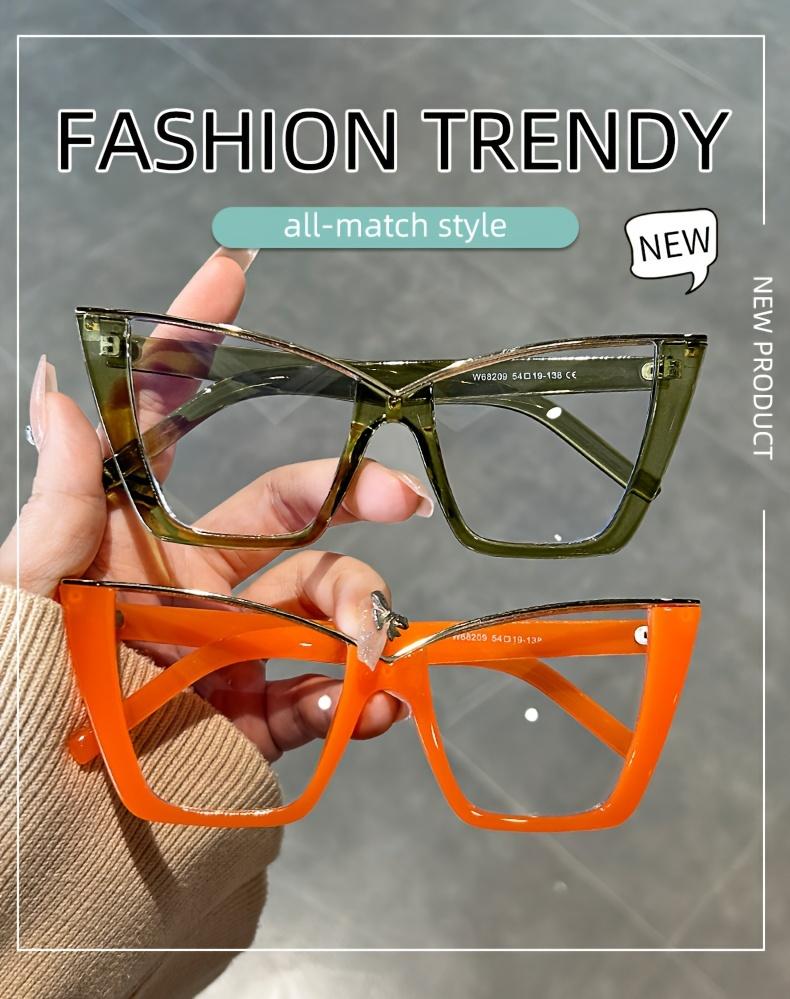 Vintage Style - Women's Cat-Eye Glasses - Tortoiseshell Frame (Brown/Tortoiseshell) or Red/Rim/Black - Round Lens Glasses for Eye Protection & Fashion - Non-Eyewear for Computer, TV & Reading - Full-Rim Metal Hinges