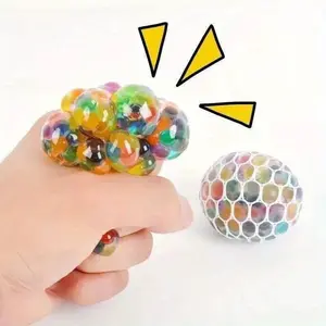 Rainbow Bead Squishy Stress Ball, Fidget Sensory Sticky Toy for Adults Stress Relief Party Favors Holiday Gifts