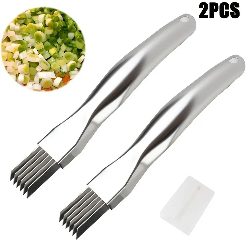 2pcs Stainless Steel Vegetable Chopper Set, Onion Cutter, Vegetable Slicer and Dicer, Ideal for Cooking, Perfect Christmas Gift