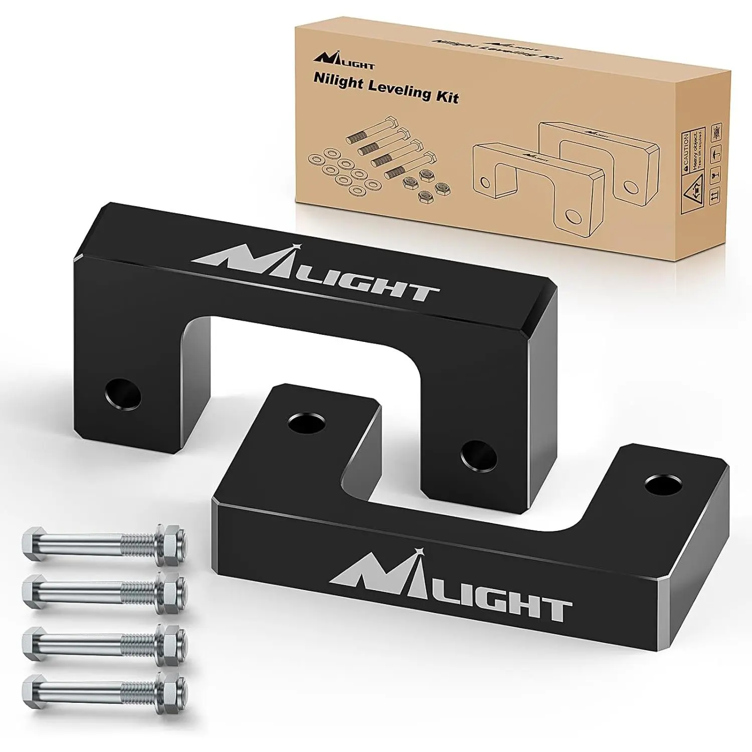 Nilight 1.5" Aluminum Alloy Front Leveling & Lift Kit, Car Tools for Suspension Raise, Screw-Included Car Repair Tool for Chevy Avalanche Silverado Suburban 1500 Tahoe & GMC Sierra Yukon XL1500 (2007-2023)