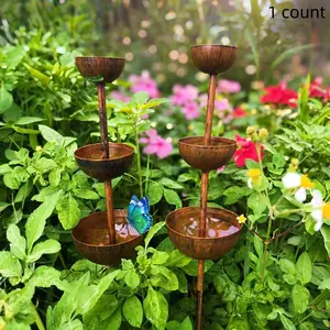 3-Tier Vintage Wrought Iron Rainwater Collector for Garden Supplies, Perfect Outdoor Decorative Art for Hummingbirds and Birds, Elegant Bird Bath Ideal for Spring & Summer Gifts