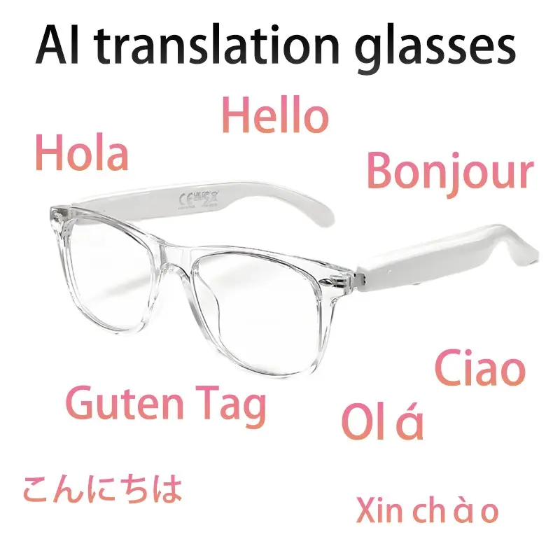 PENGTENG Bluetooth Translation Smart Glasses, Wireless Audio Eyewear, Wearable, 5.4 Wireless Bluetooth, Surround Stereo Sound, Wireless Call Music Playback Touch Control Voice Assistant, Ultra Lightweight Design, 1s Fast Connection