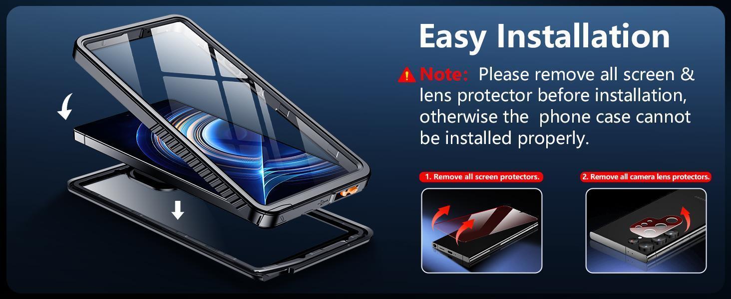 Temdan Designed for Samsung Galaxy S25 Ultra Case Waterproof, Built-in Lens & Screen Protector Military Grade Shockproof Dropproof IP68 Underwater Full Body Phone Case for Galaxy S25 Ultra 6.9"-Black