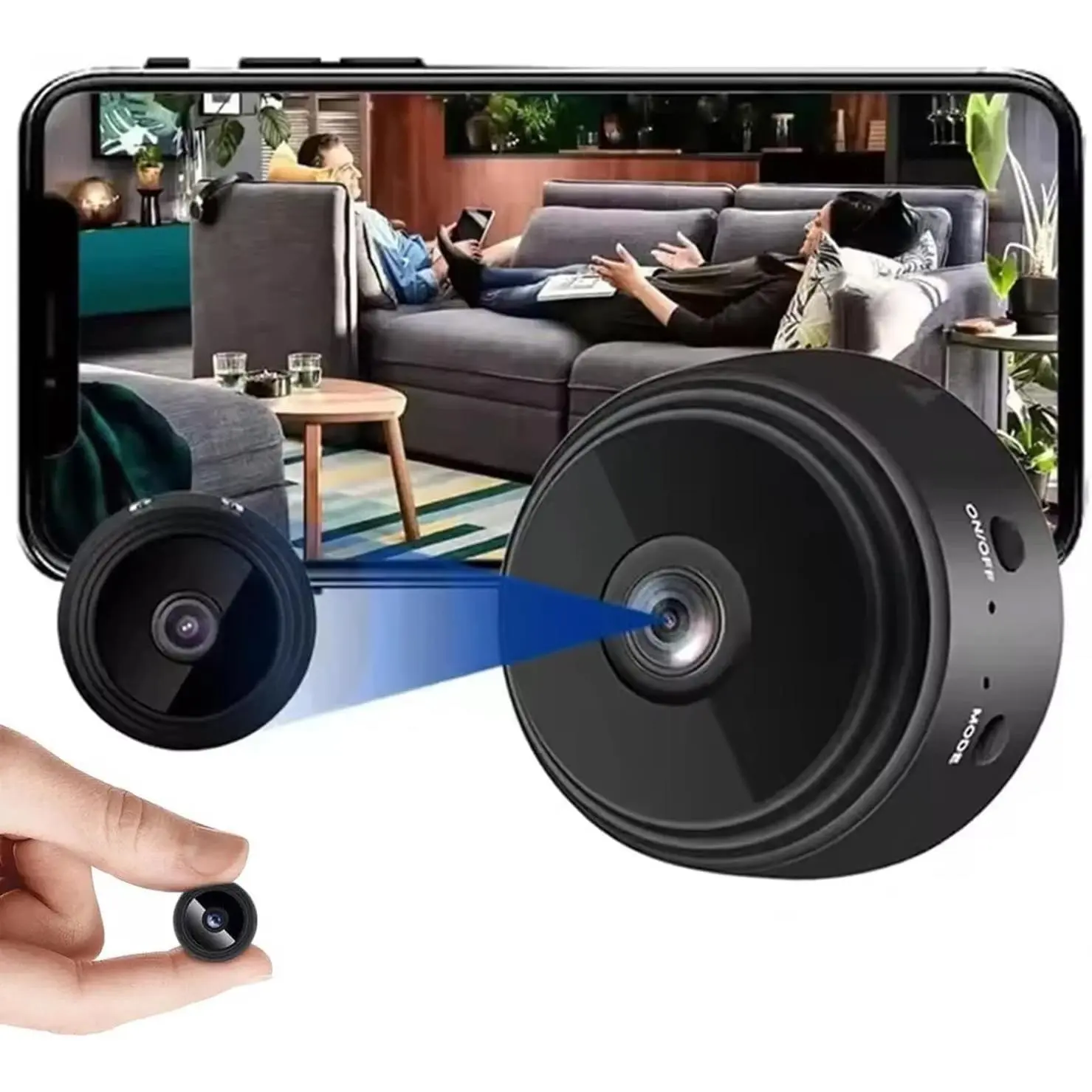 Mini Hidden WiFi Home Security Camera, Night Vision, Real-Time Live View & Video Playback, Mobile App Remote Control