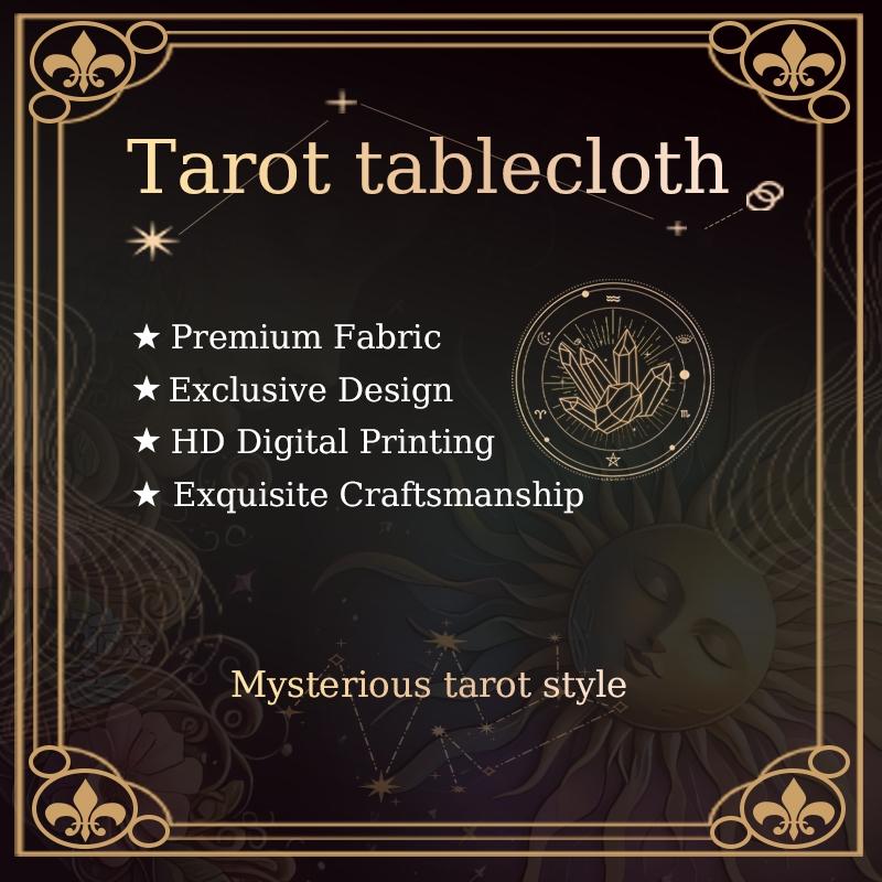 Mandala Sun & Moon Pattern Tarot Tablecloth, Tarot Card Witchcraft Astrology Divination Board Tablecloth, Gift Packaging Supplies for Party Decor, Halloween